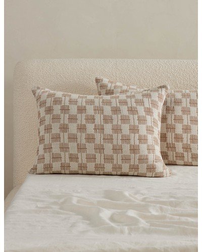 Basketweave Cotton Sham by Sarah Sherman Samuel - Umber and Ivory / Standard