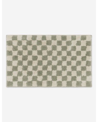 Checkerboard Bath Mat by Sarah Sherman Samuel - Lichen / 21" x 34"