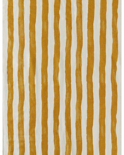 Painterly Stripe Linen Fabric by Sarah Sherman Samuel-Goldenrod and Ivory