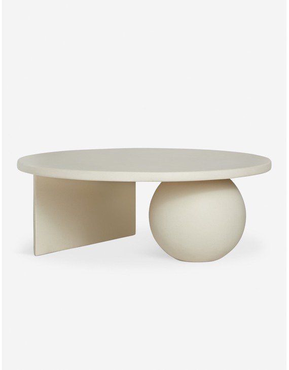 Amaya Indoor / Outdoor Round Coffee Table - Ivory