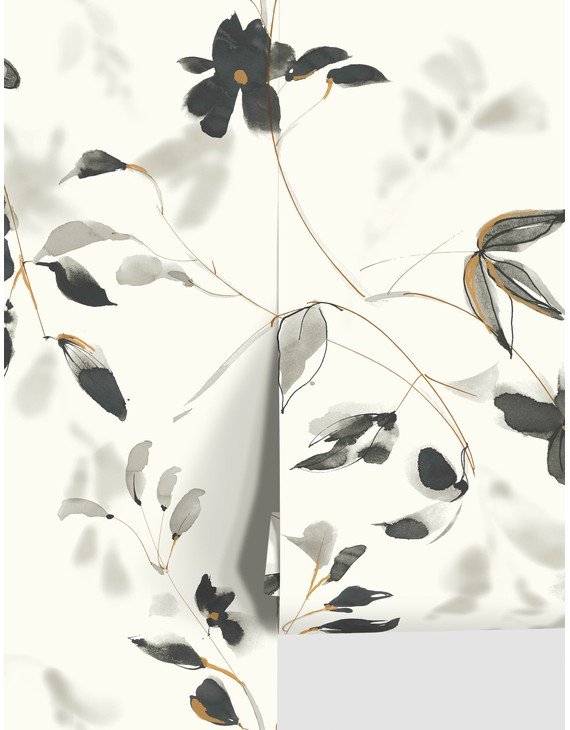 Linden Flower Premium Peel + Stick Wallpaper - Gray