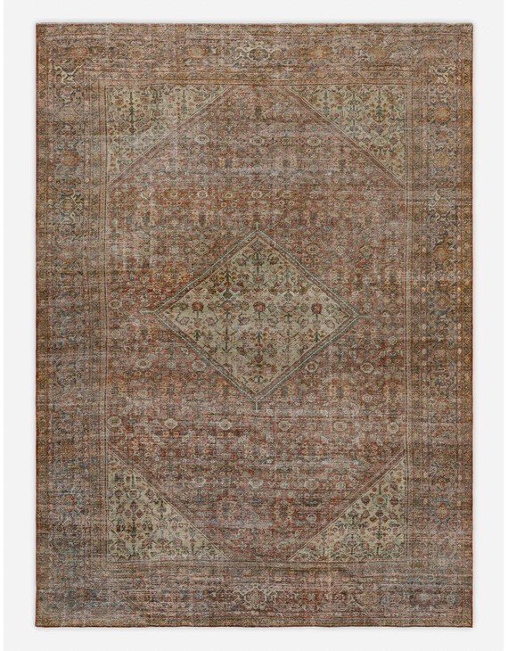 Vintage Turkish Hand-Knotted Wool Rug No. 353, 9' 9" x 13' 7"