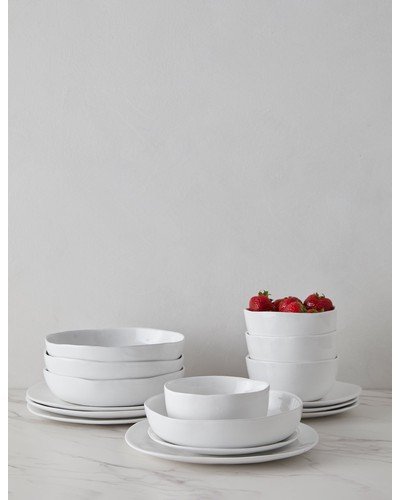 Organic Dinnerware (16-Piece Set) by Hawkins New York - White