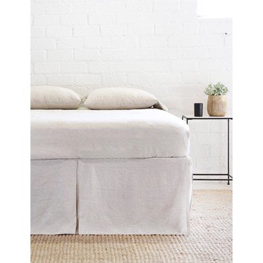 Pleated Linen Bed Skirt by Pom Pom at Home-Flax / King