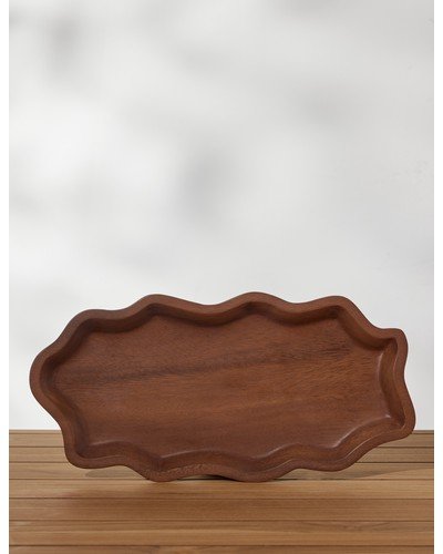 Ruffle Serving Tray by Sarah Sherman Samuel-Walnut