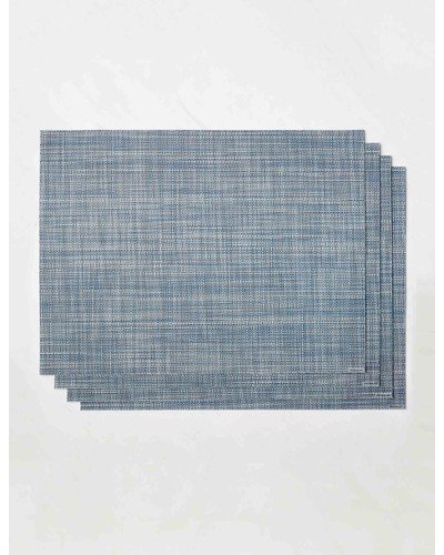 Mini Basketweave Rectangle Placemat (Set of 4) by Chilewich - Chambray