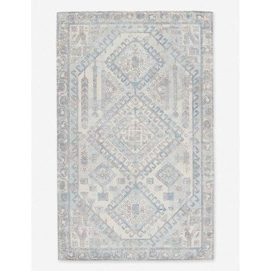 Geraldine Handwoven Rug - Light Blue and Gray / 6' x 9'