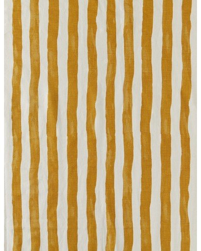 Painterly Stripe Linen Fabric by Sarah Sherman Samuel - Goldenrod and Ivory