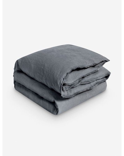 Blair Stonewashed Linen Duvet by Pom Pom at Home-Midnight / King