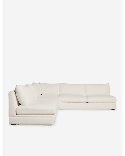 Winona Armless Corner Sectional Sofa - Ivory Performance Fabric / 120"W