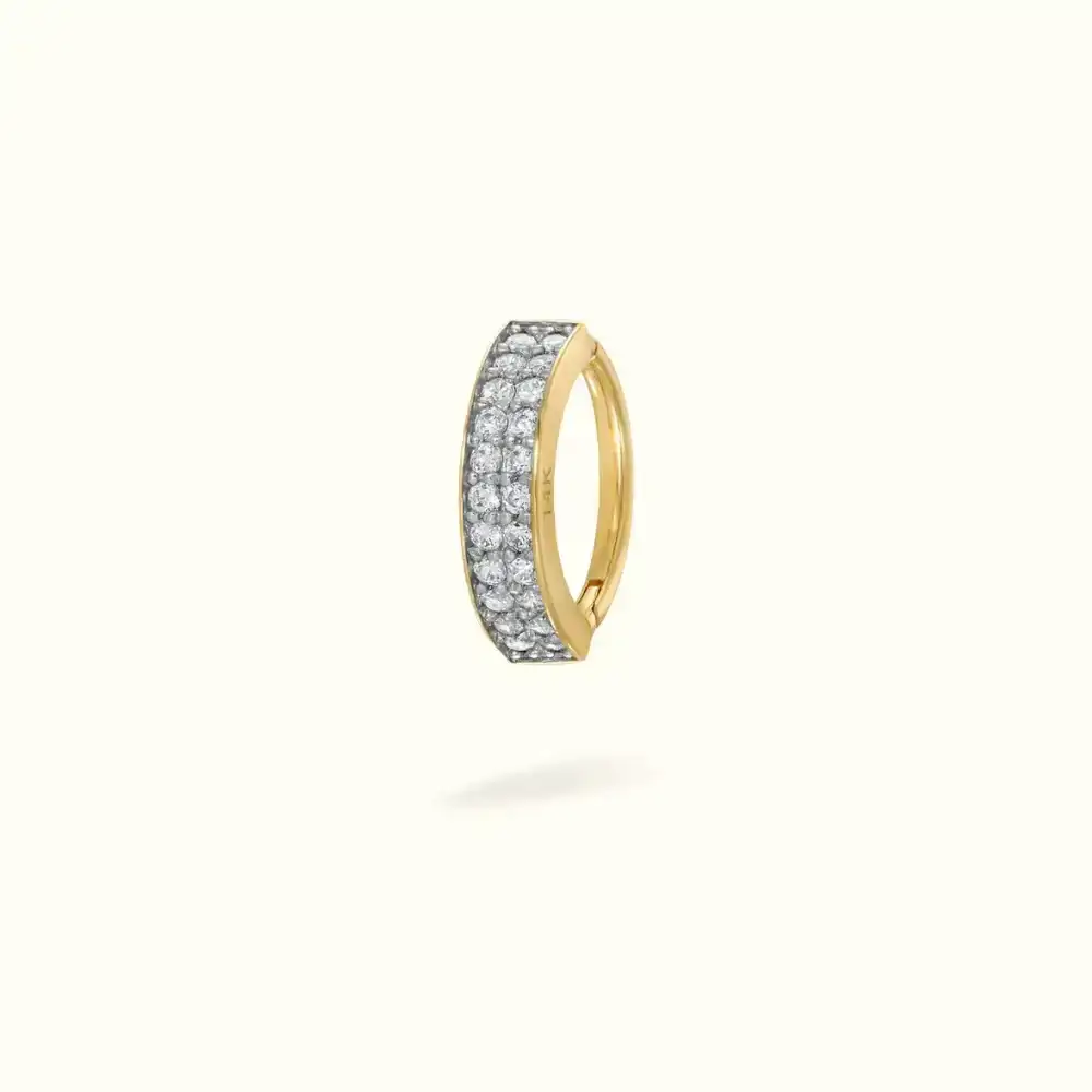 Image of 14k Double Row Crystal Hinged Ring