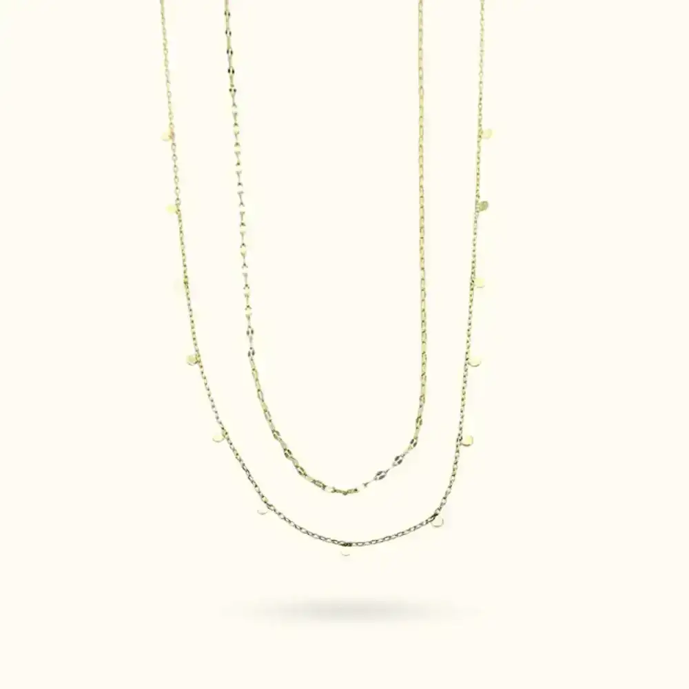 Image of Gold Disk Station Necklace