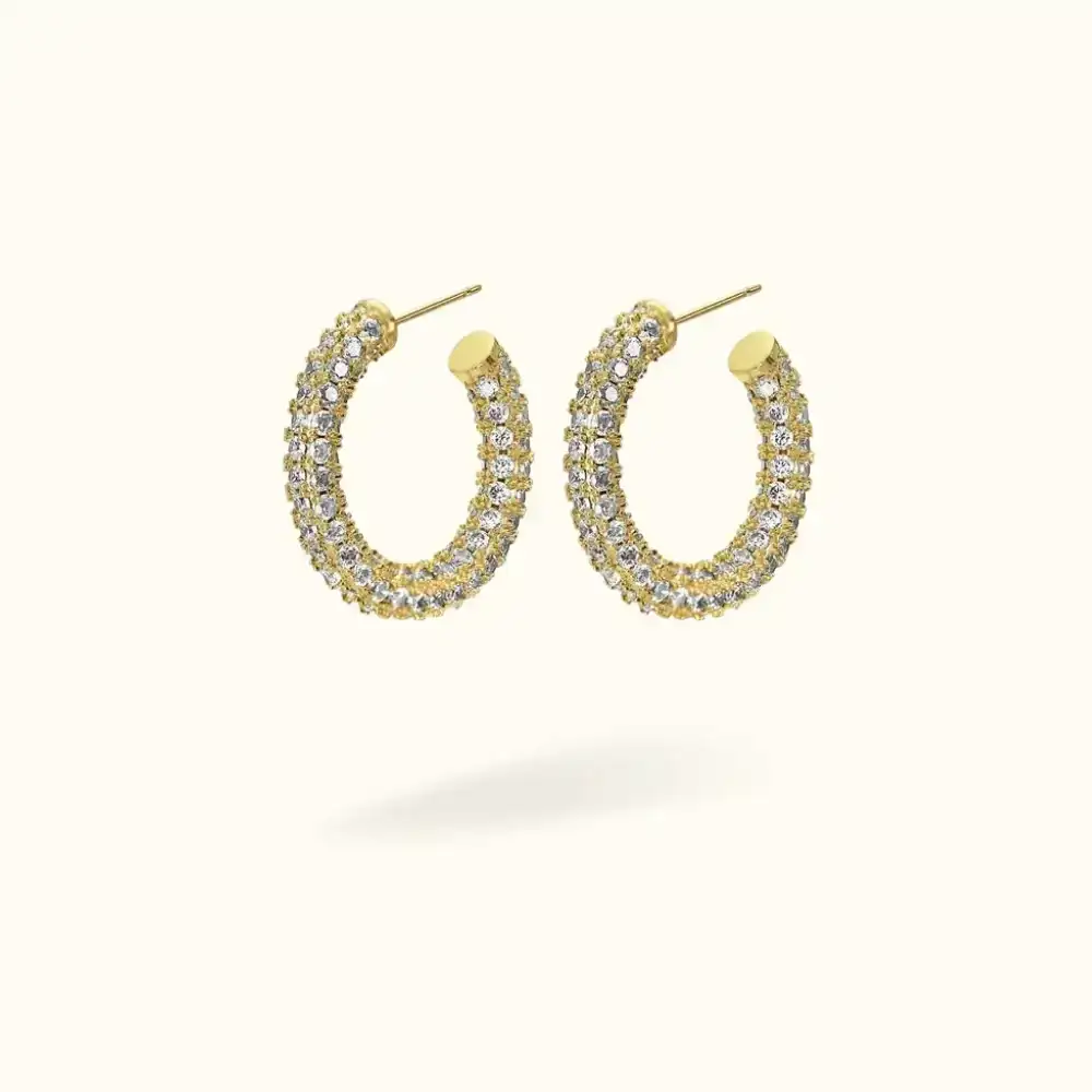 Image of Full Crystal Pave Hoops