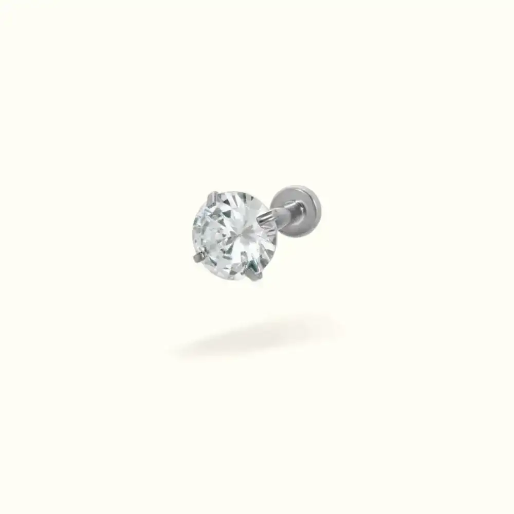 Image of Titanium Crystal Prong Single Earring