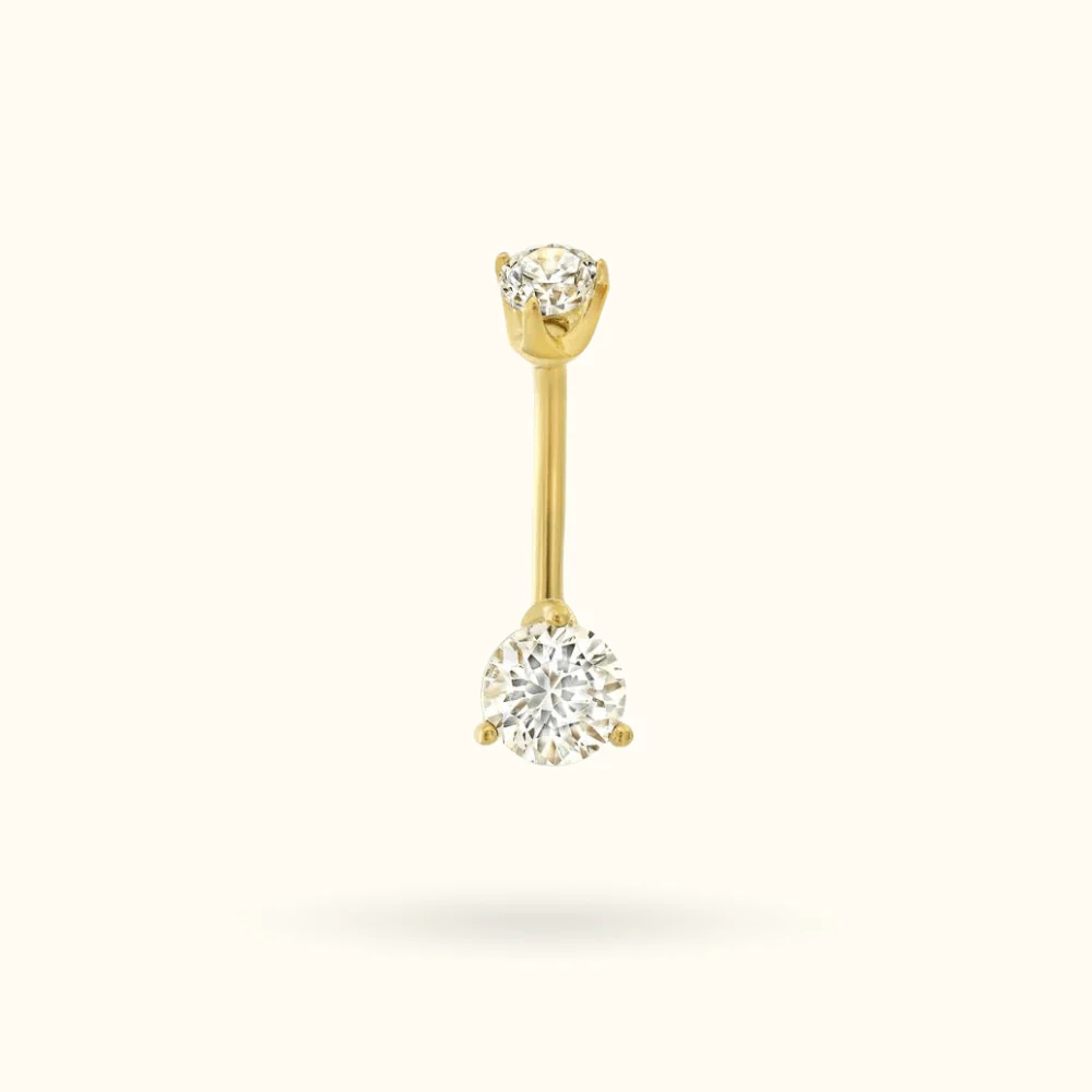 Image of 14k Round Crystal Navel Ring