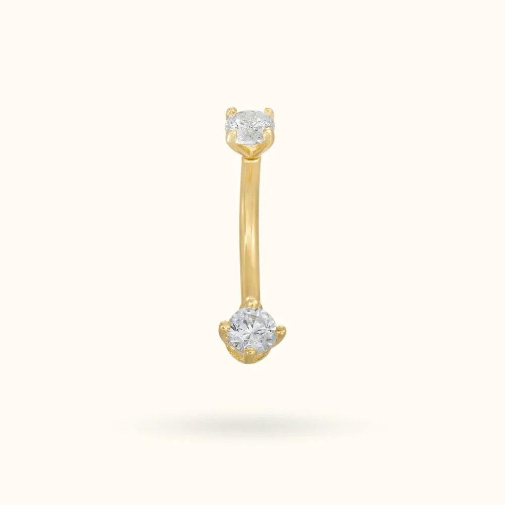 Image of 14k Crystal Rook Barbell