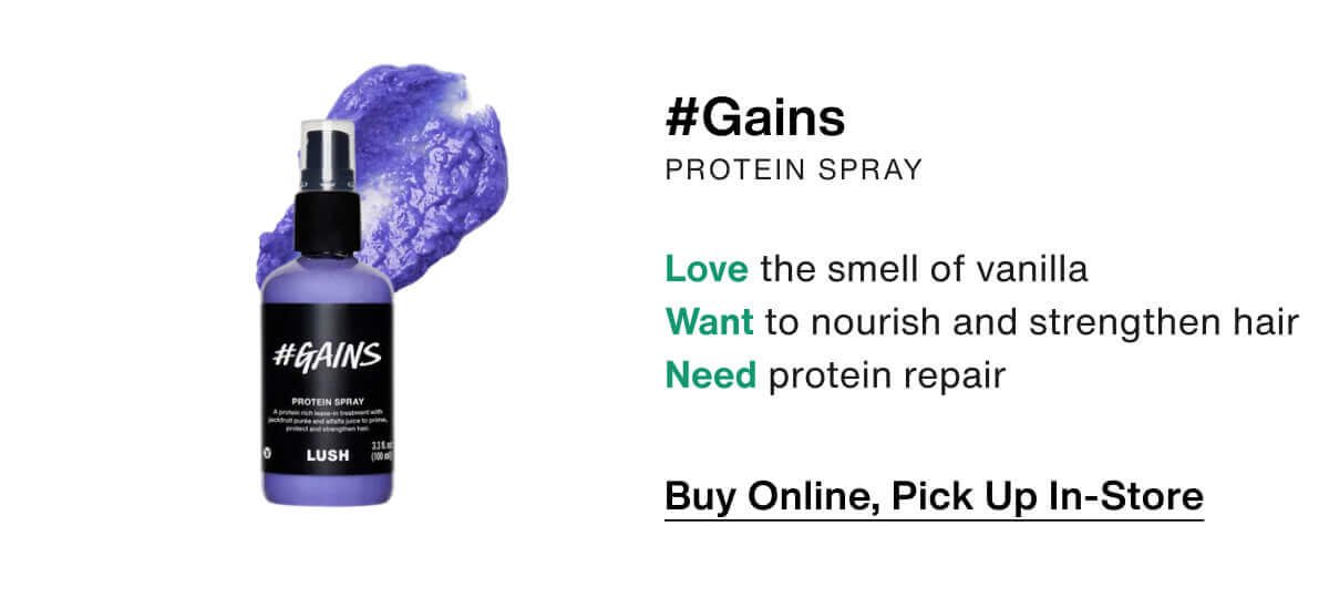 #Gains Protein Spray. Buy Online, Pick Up In-Store.