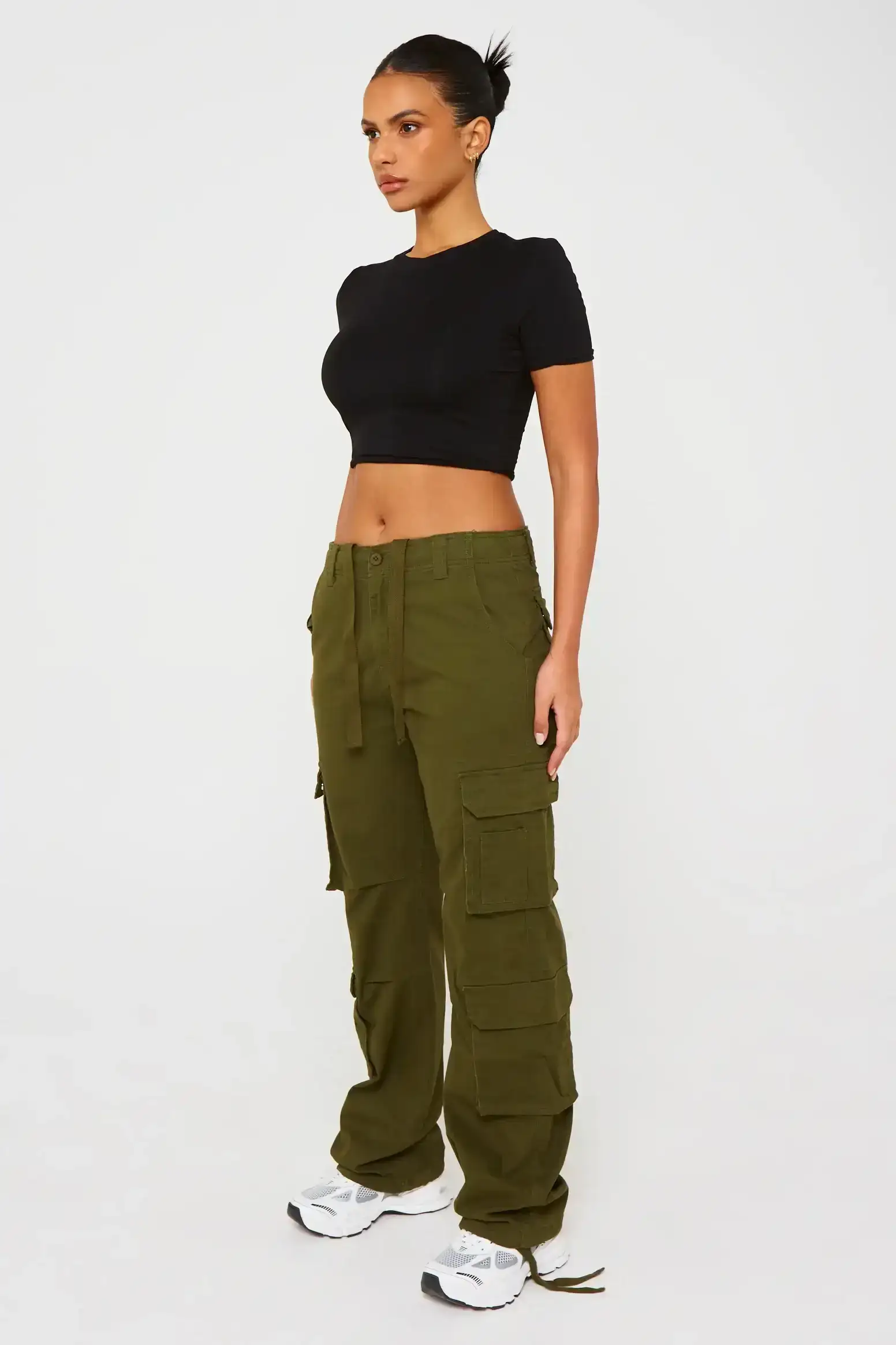 Image of Khaki Vintage Wide Leg Cargo Pants