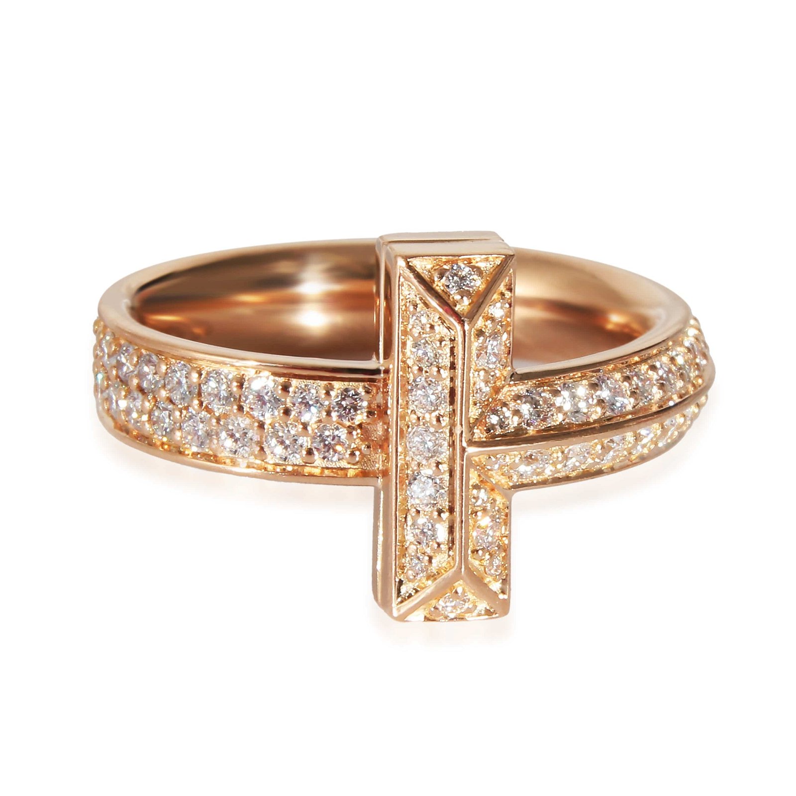 Image of Tiffany & Co. T T1 Diamond Ring in 18K Yellow Gold 0.55 CTW