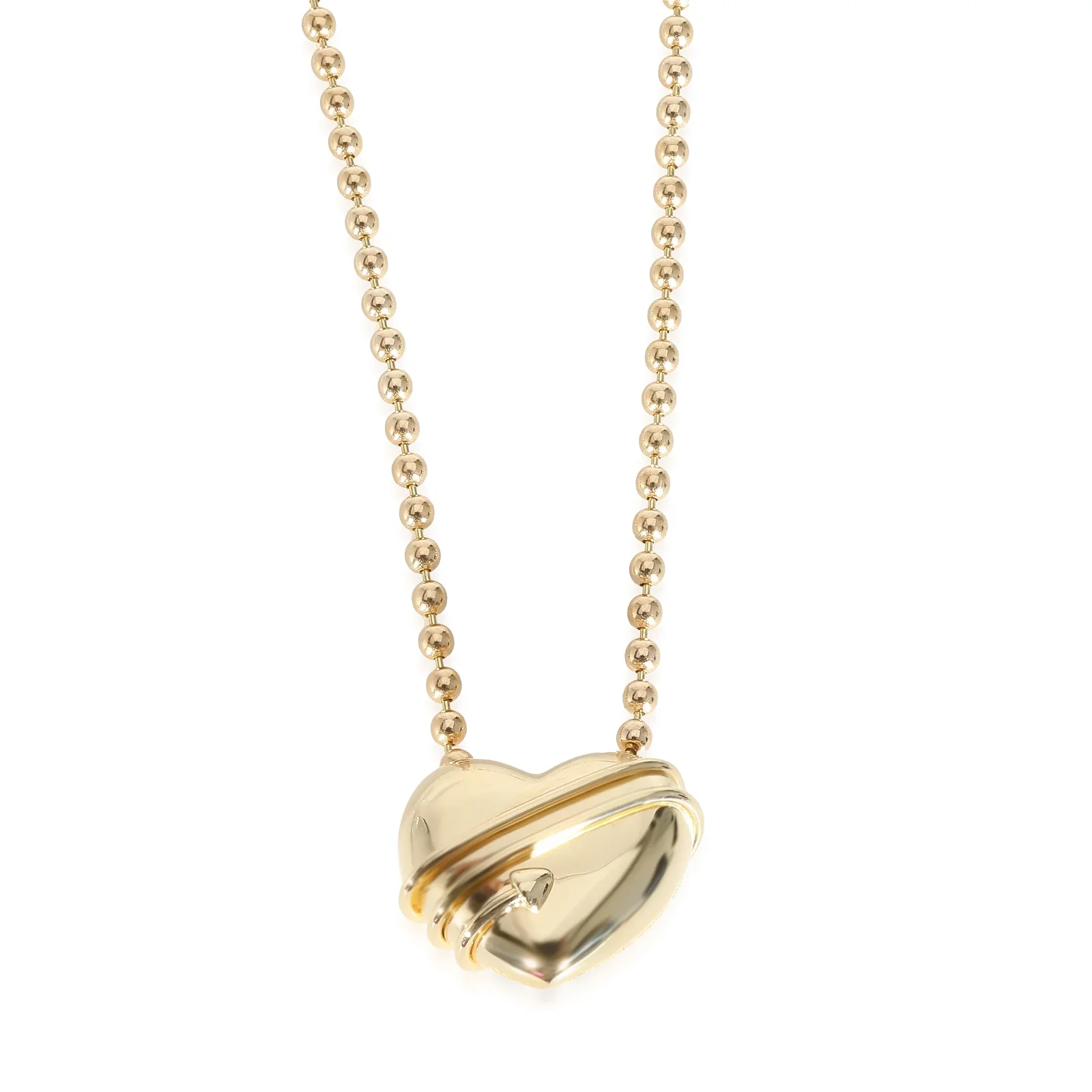 Image of Tiffany & Co. Vintage Arrow Wrapped Heart Pendant in 18K Yellow Gold