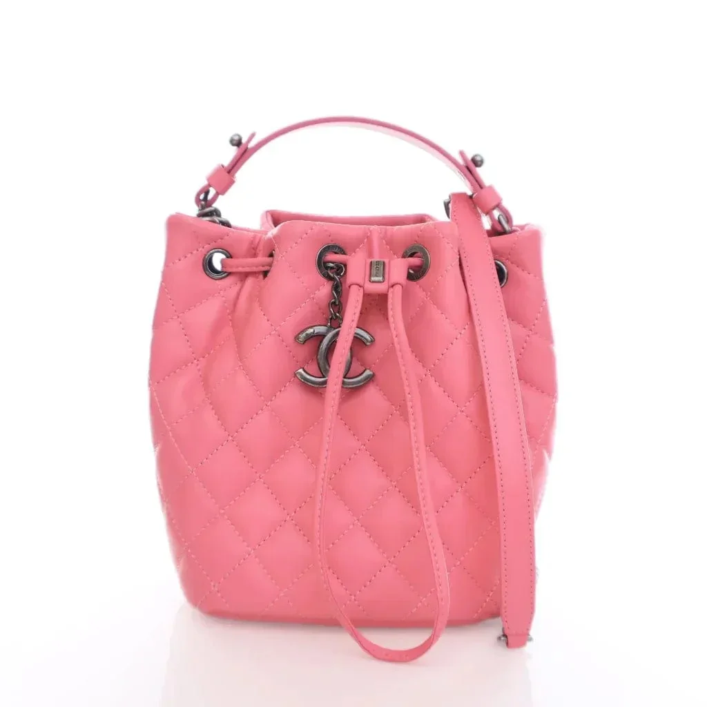 Image of Chanel Quilted Drawstring Bucket Bag