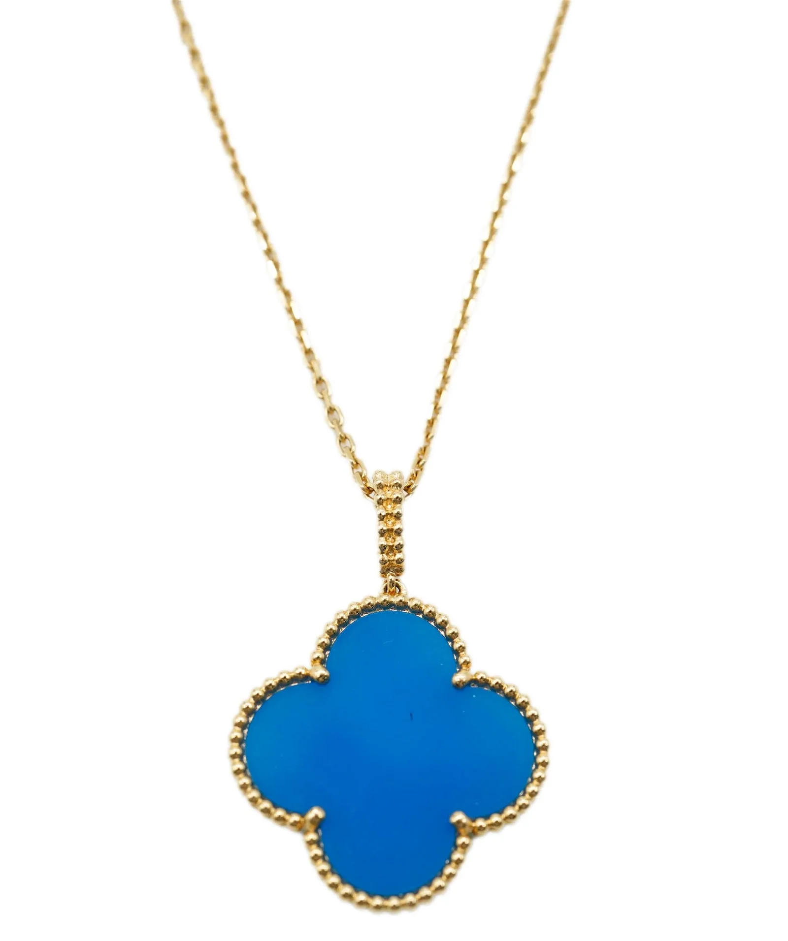 Image of Van Cleef & Arpels Blue Agate Magic Pendant long necklace full set 2023 ASL9218