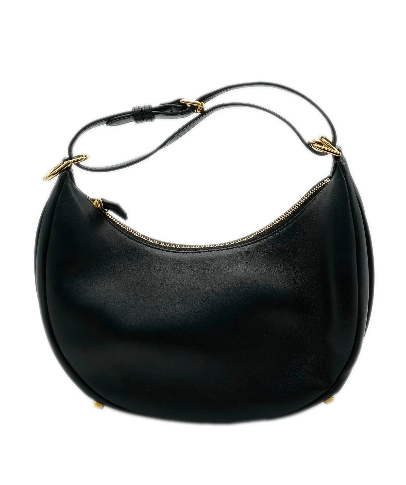 Image of Fendi Black Vitello Grace Matte Medium Fendigraphy Hobo Bag ABC0270