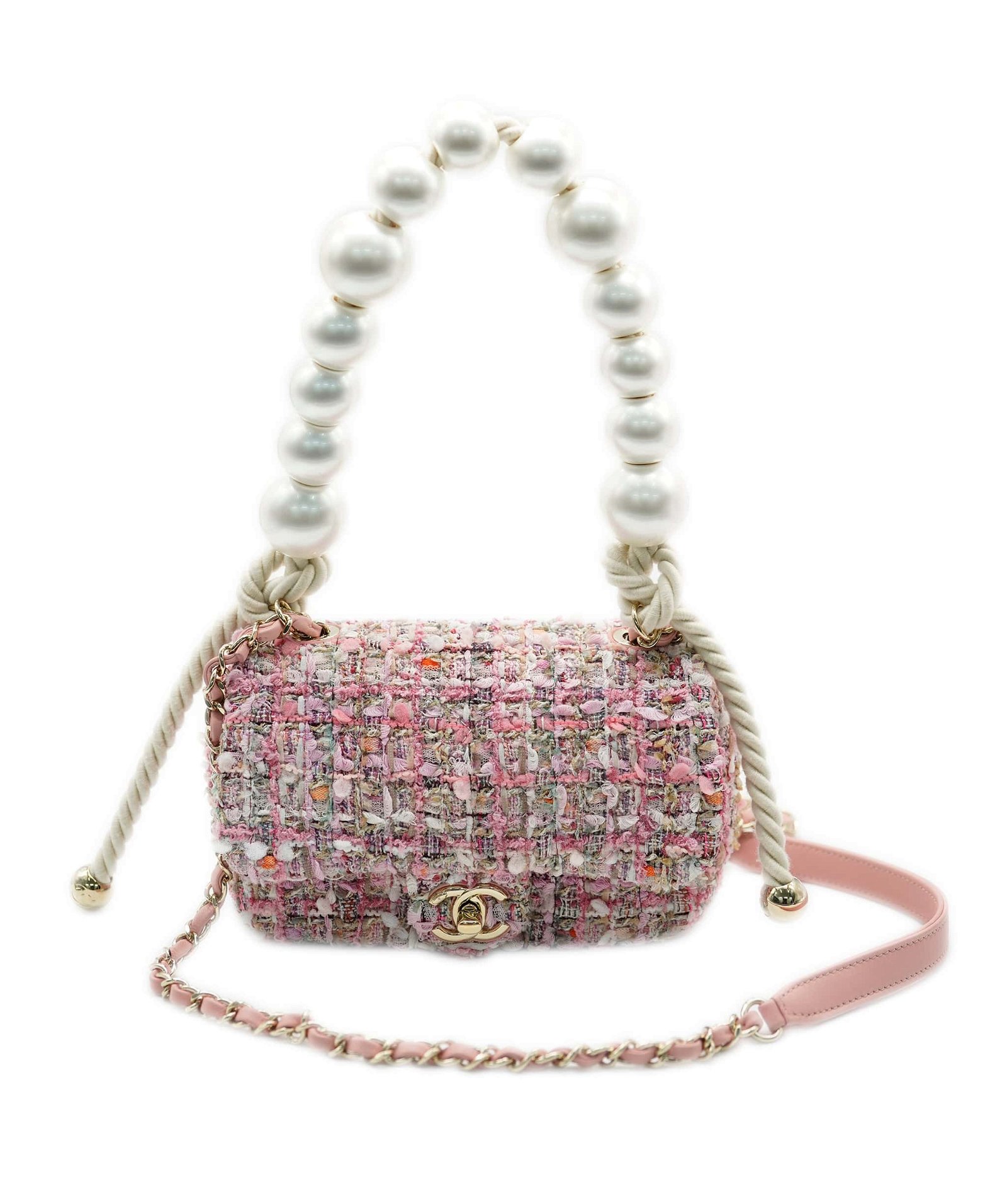 Image of Chanel Limited Edition Pearl handle flap bag