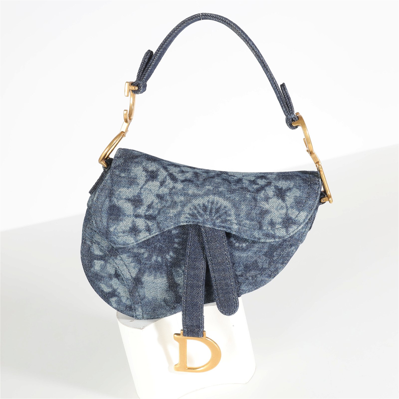 Image of Dior Mini Kaleidoscope Denim Mini Saddle Bag