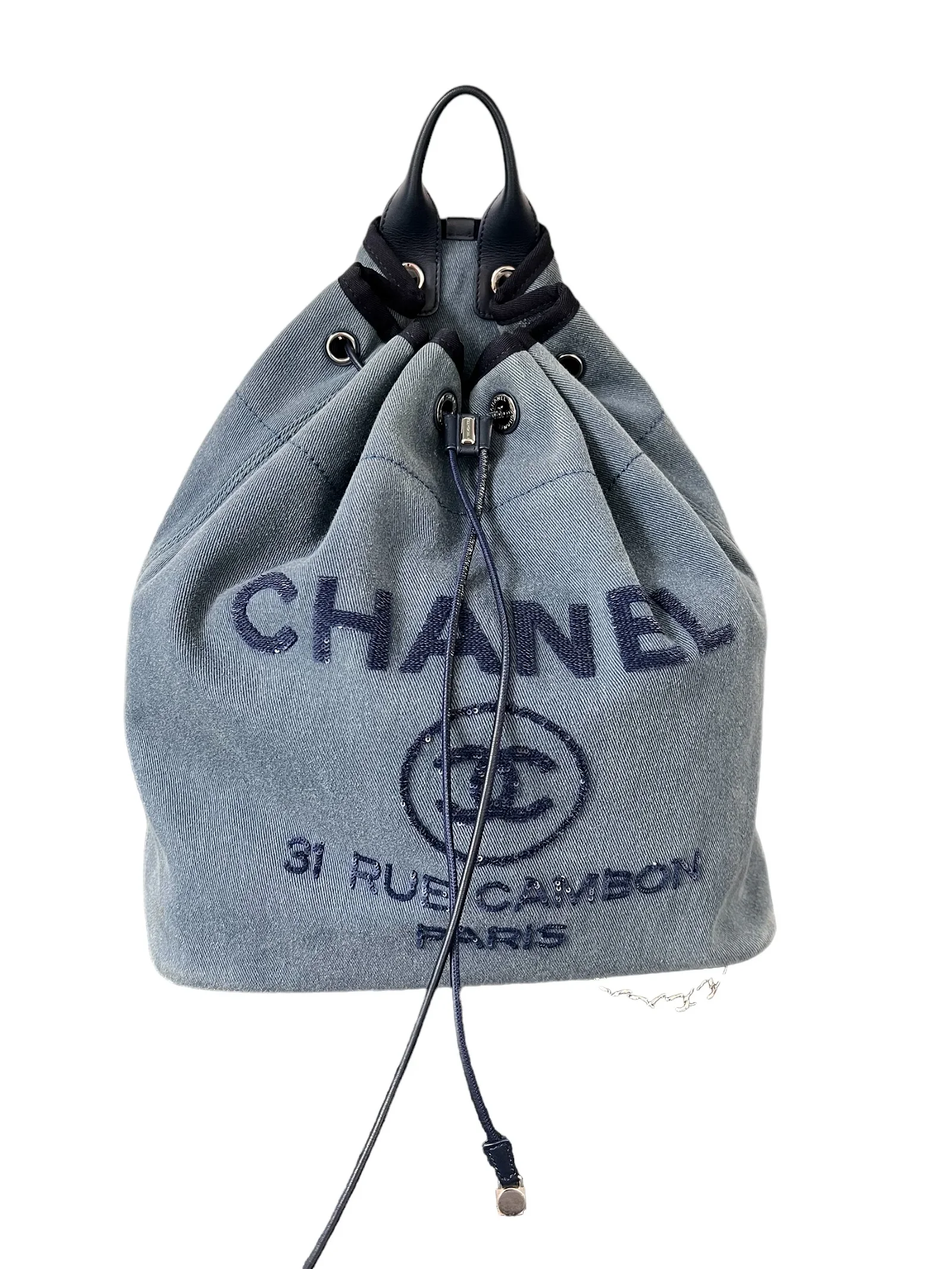 Image of Chanel Deauville Drawsting Backpack Denim PHW SYCY212