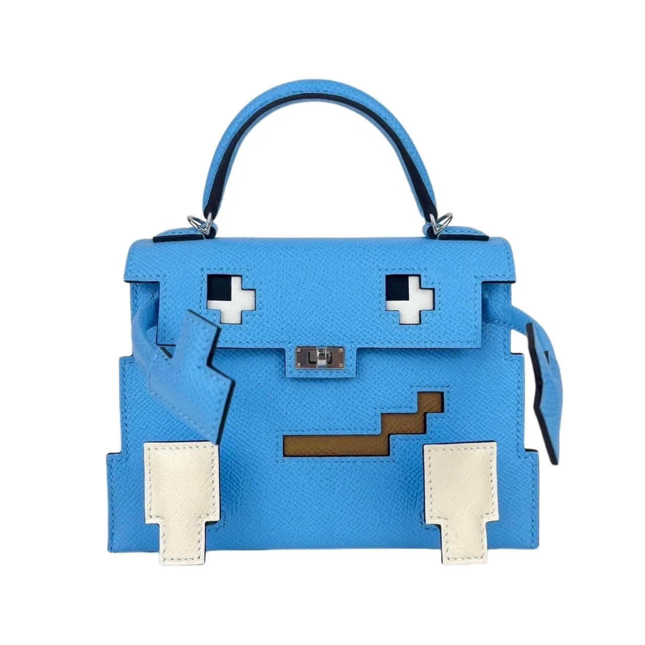 Image of Hermes Kelly Picto Blue Celeste/Nata/Biscuit Epsom PHW #U SKCB-082255