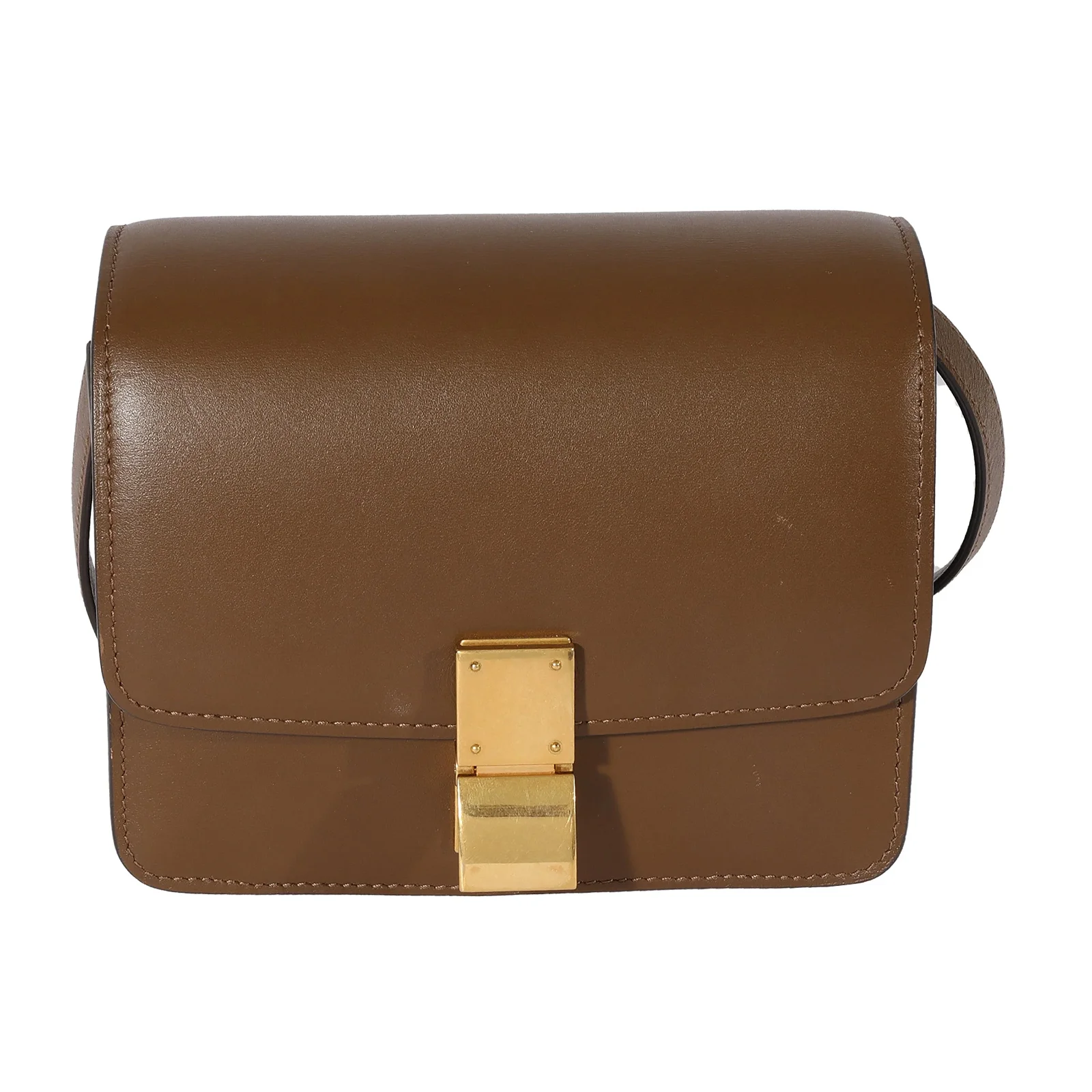 Image of Celine Brown Smooth Leather Small Box Bag