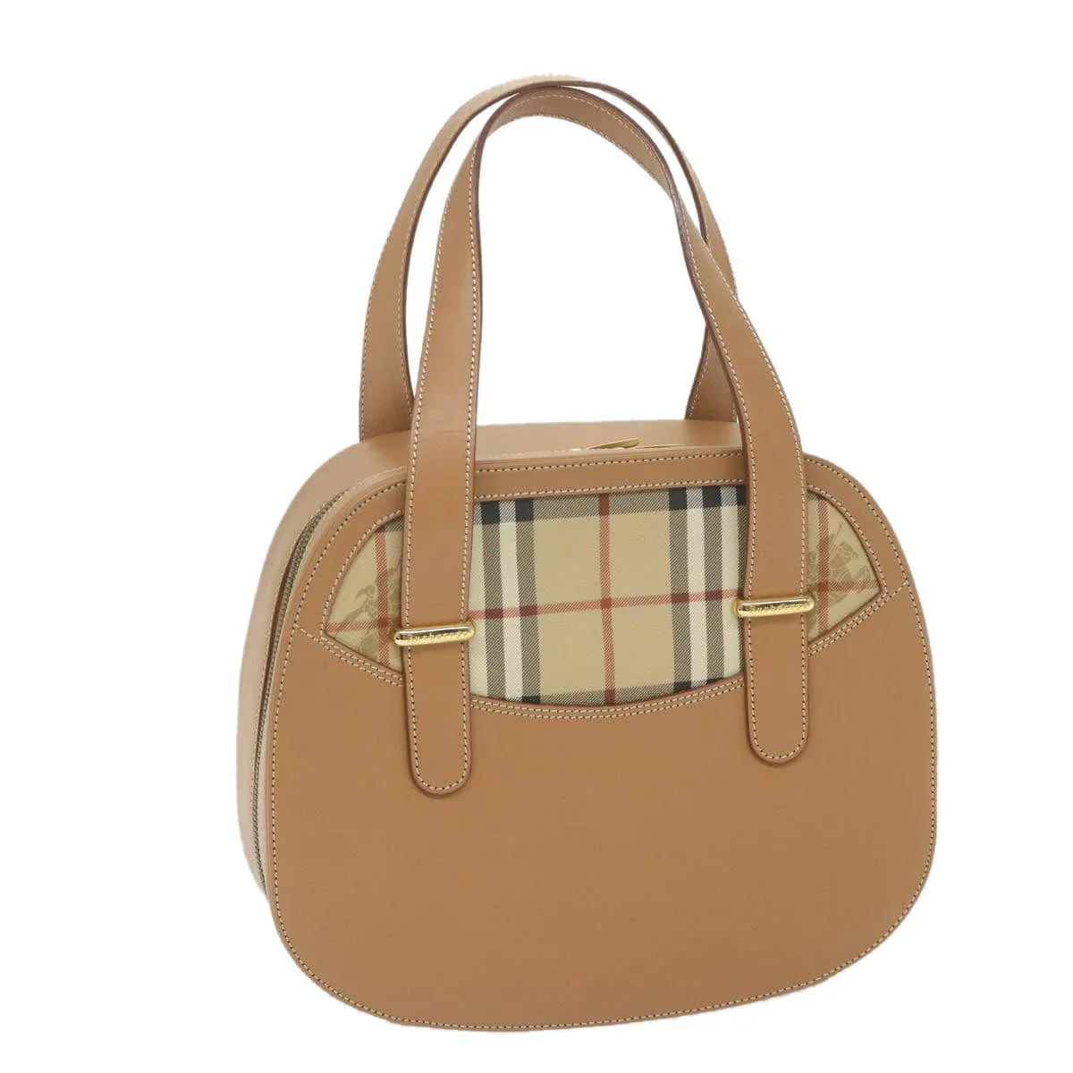 Image of Burberrys Hand Bag Leather Beige Auth 59466 AJCSC1003