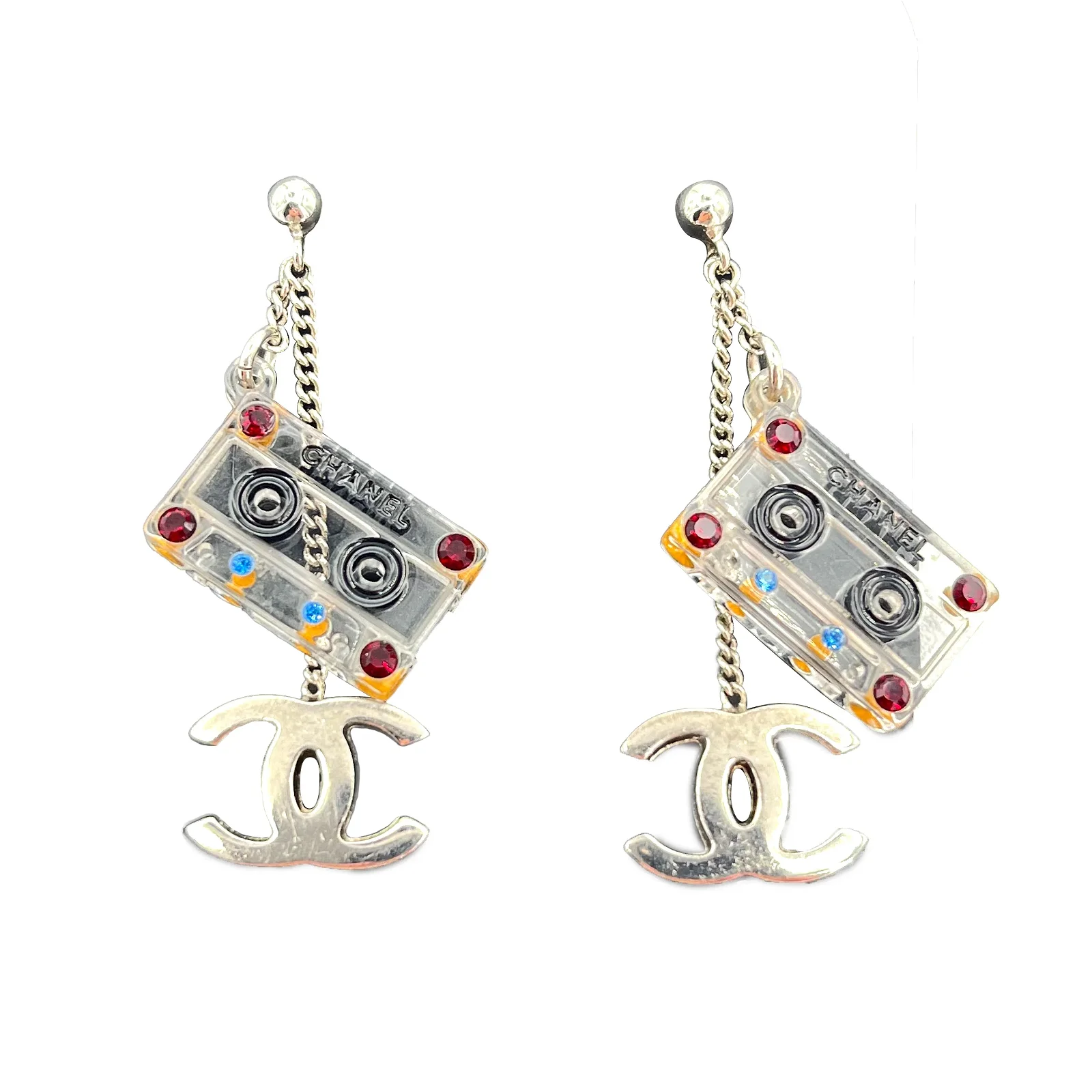 Image of CHANEL EARRINGS COCOMARK CASSETTE TAPE ACCESSORY
