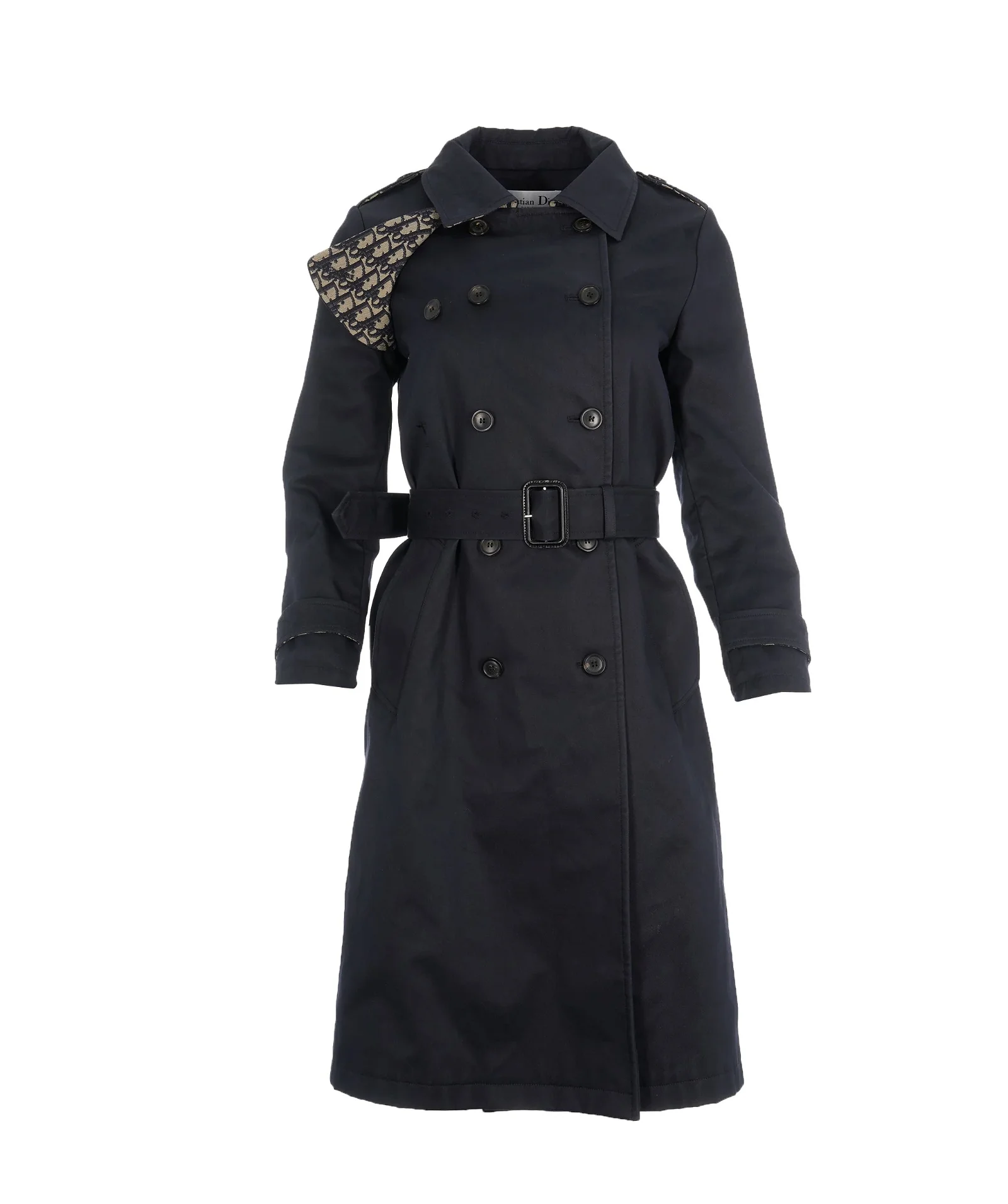 Image of Dior Oblique Navy Trench Coat ALL0575