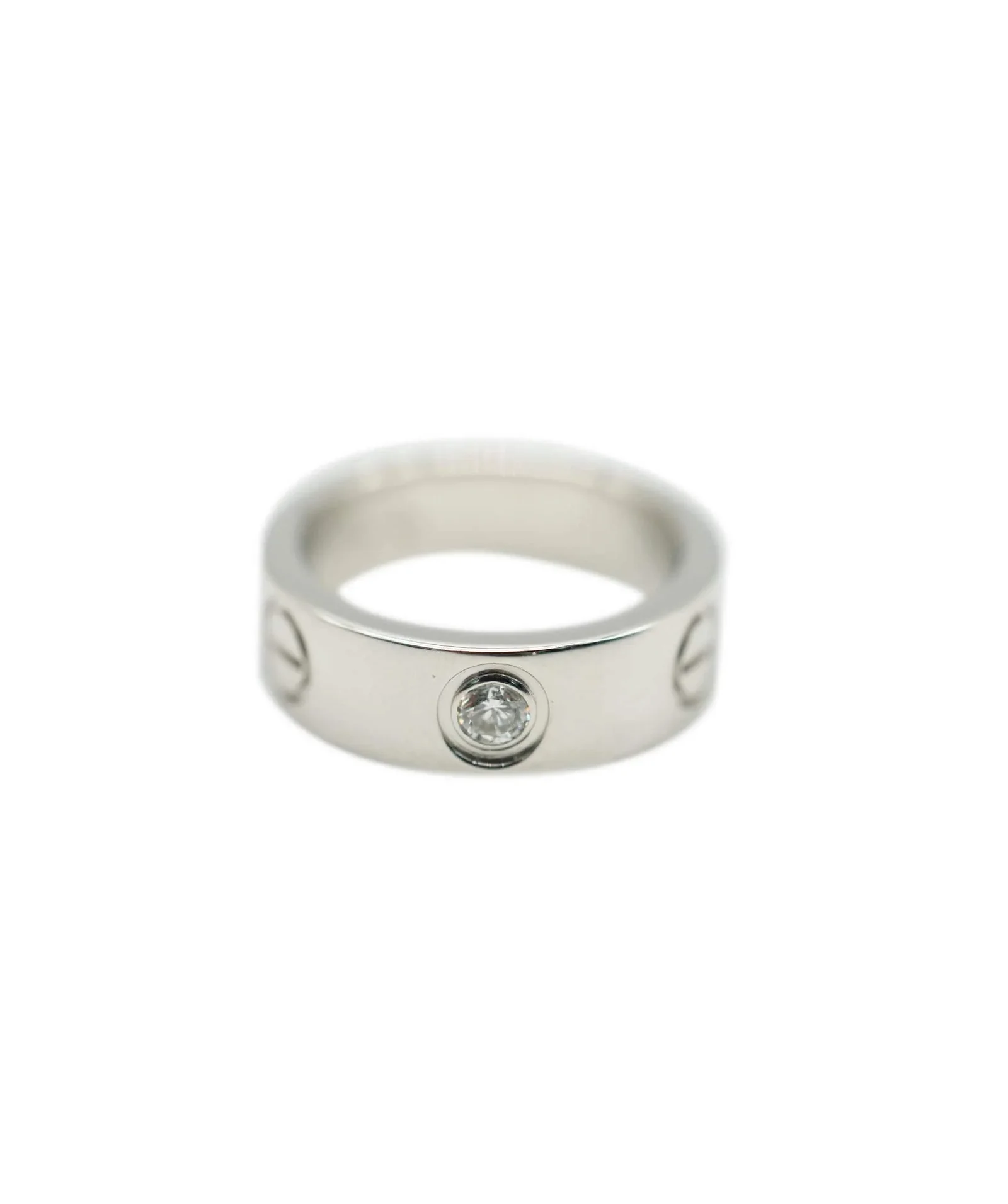 Image of Cartier Love 1-Diamond Platinum Ring Size 48 ASC1839