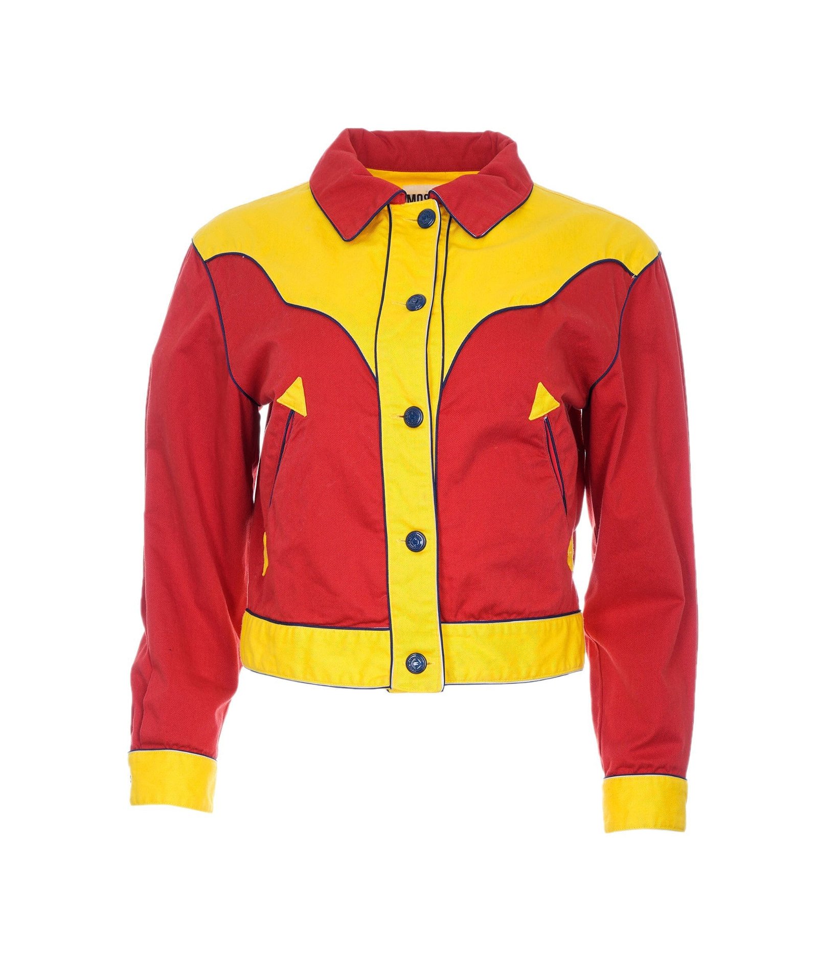 Image of Moschino Red/Yellow Denim Canvas Vintage Jacket ASL4448