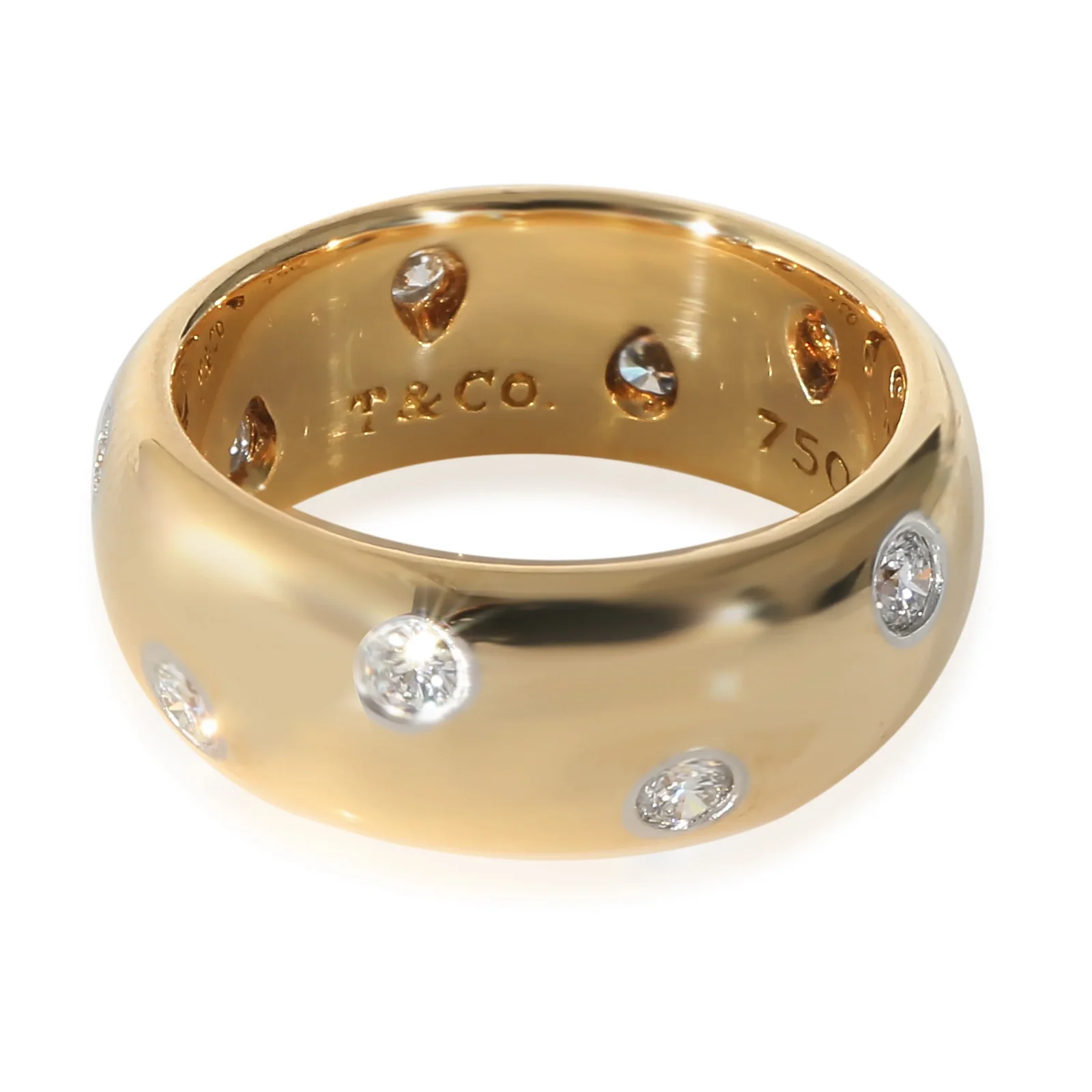 Image of Tiffany & Co. Etoile 1/3 Ctw Band in 18k Yellow Gold/Platinum