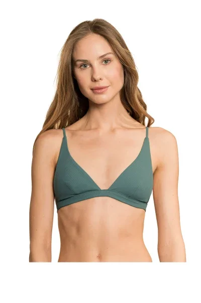 Maaji Eucaliyptus Green Ivy Fixed Triangle Bikini Top