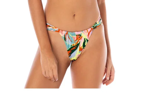 Maaji Neon Leafy Gea Regular Rise Single Strap Bikini Bottom