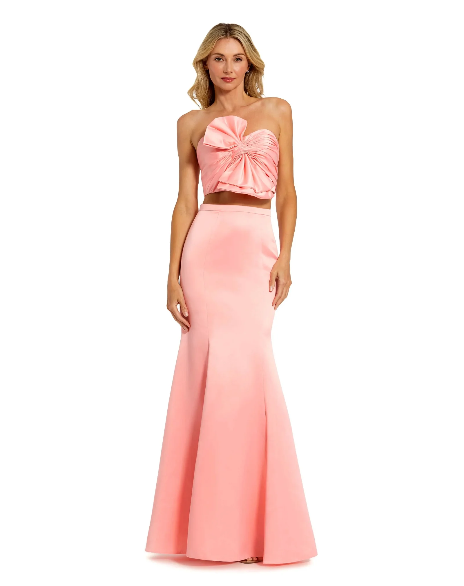 Image of Strapless Bow Top and Mermaid Skirt 2 Piece Set