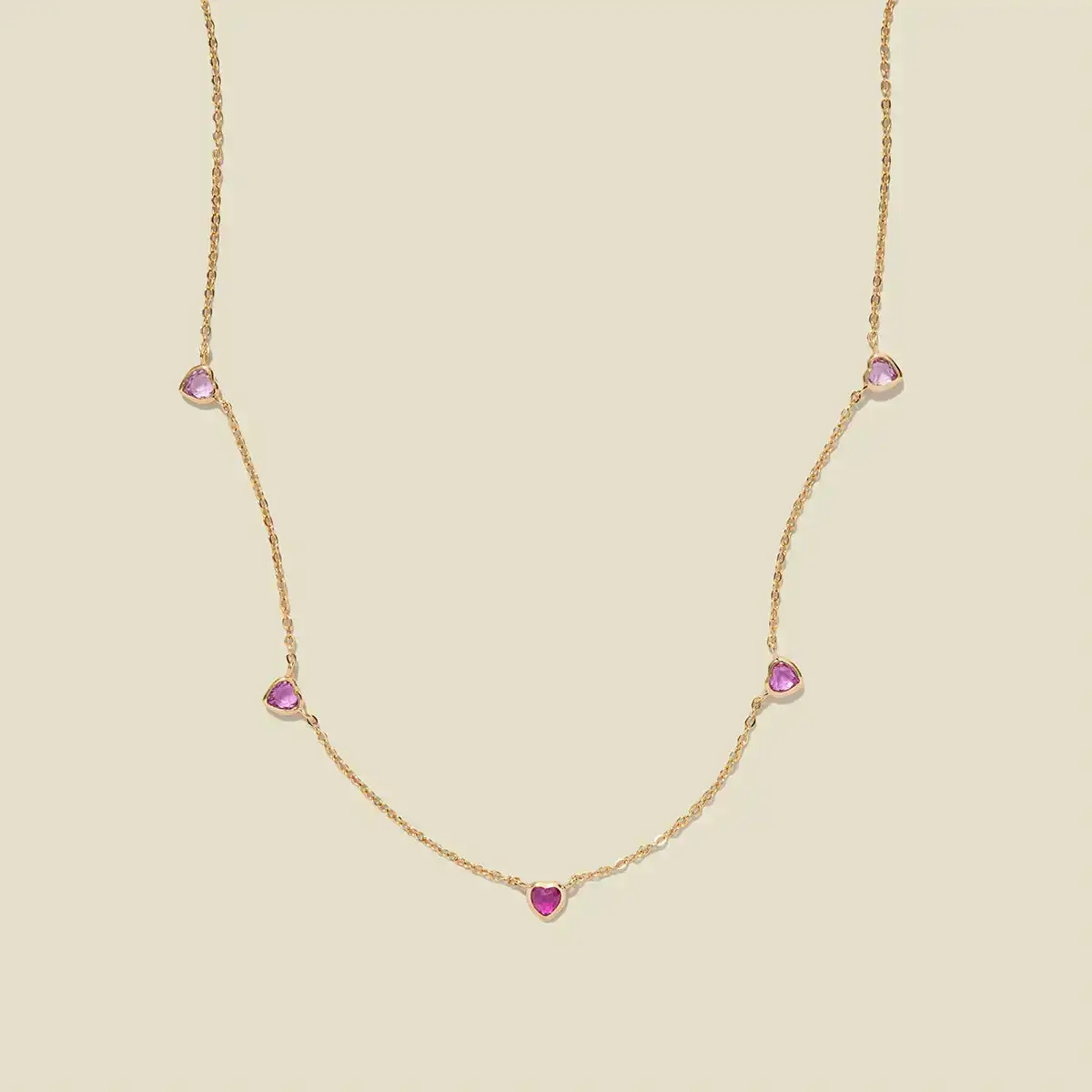 Image of Ombre Pink Heart Necklace