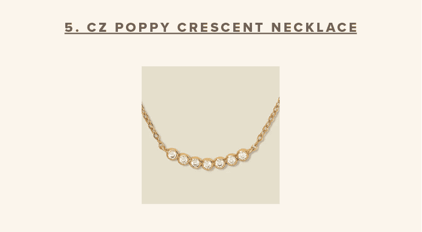 CZ Poppy Crescent Necklace