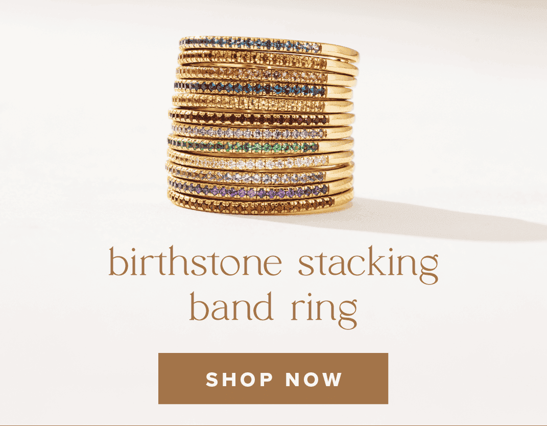 birthstone stacking band ring