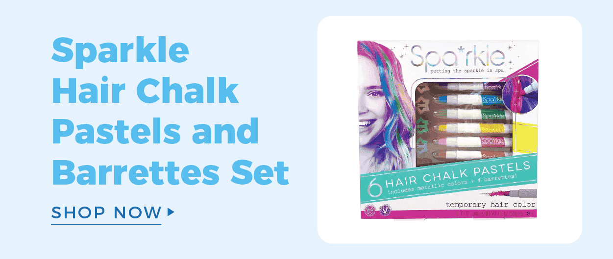 Sparkle Hair Chalk Pastels and Barrettes Set