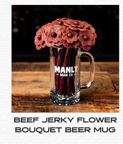 Beef Jerky Flower Bouquet and Beer Mug