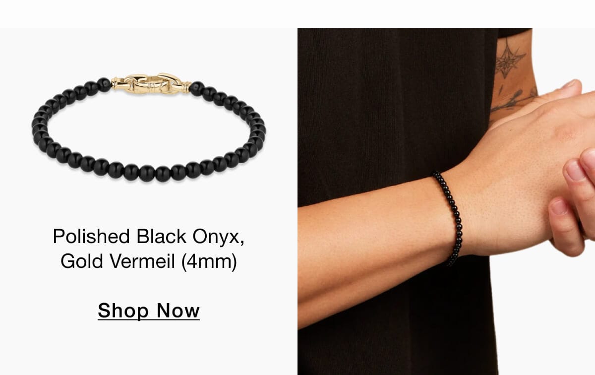 Polished Black Onyx, Gold Vermeil (4mm) | Shop Now