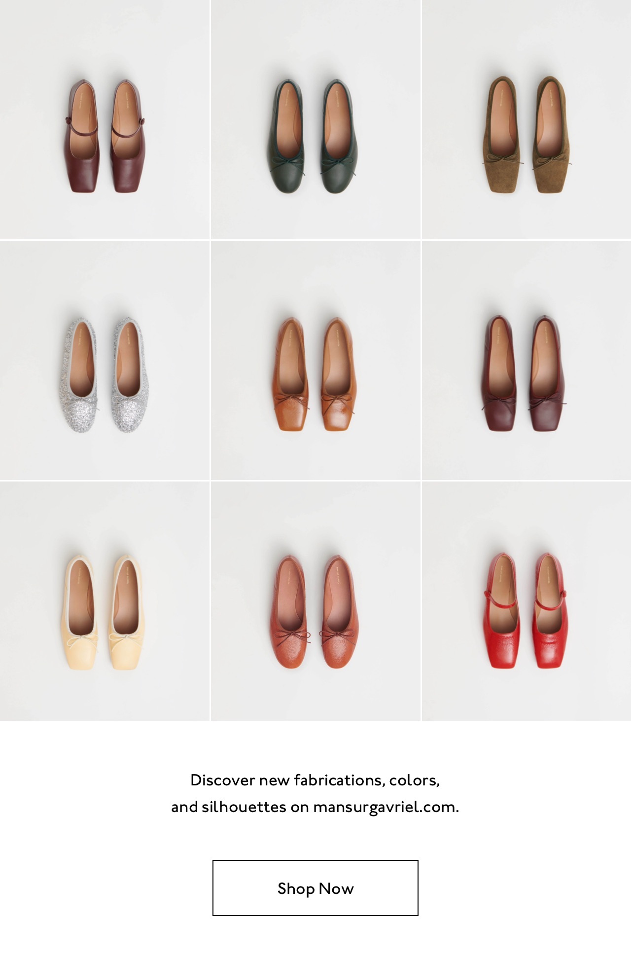 Discover new fabrications, colors and silhouettes on mansurgavriel.com.