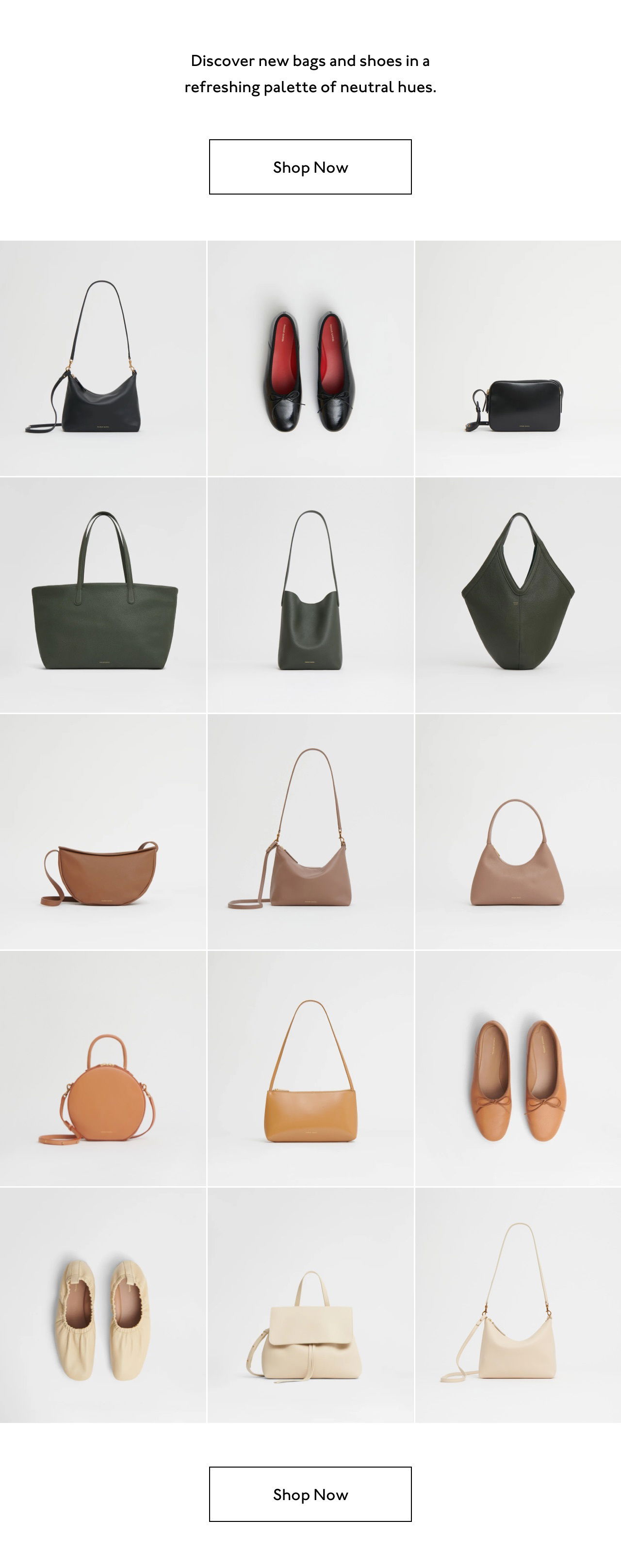 Discover bags and shoes in a refreshing palette of neutral hues. Shop now.