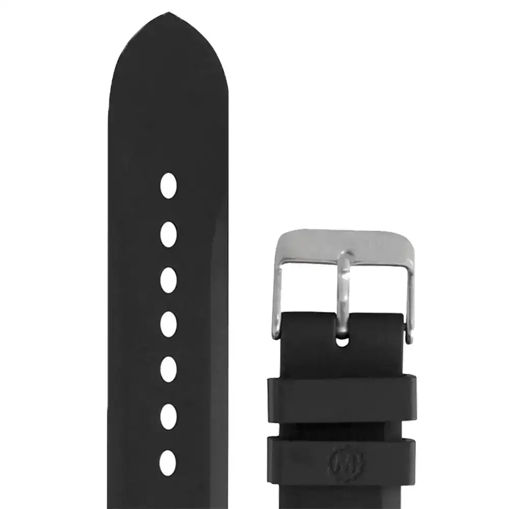 Image of Two-Piece Rubber Dive Strap, Black, 20mm